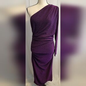 Elegant Purple One-Shoulder Dress